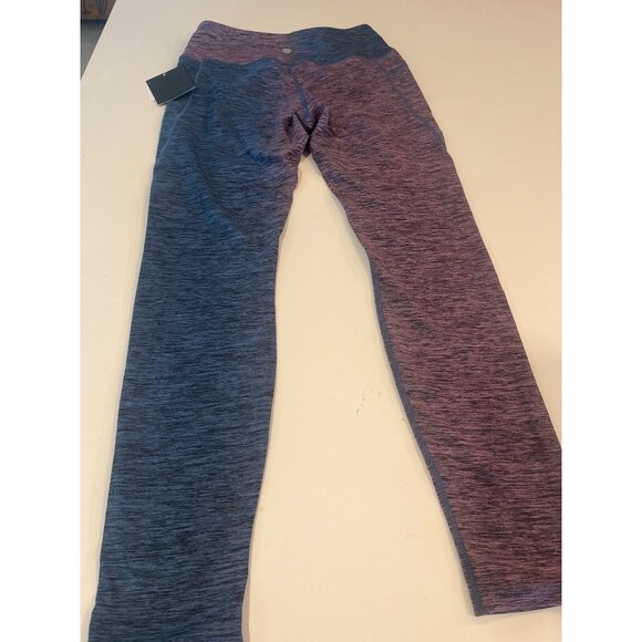 Womens Heathered Pink & Gray Colorblock High-Waisted Athletic Leggings - Picture 8 of 8